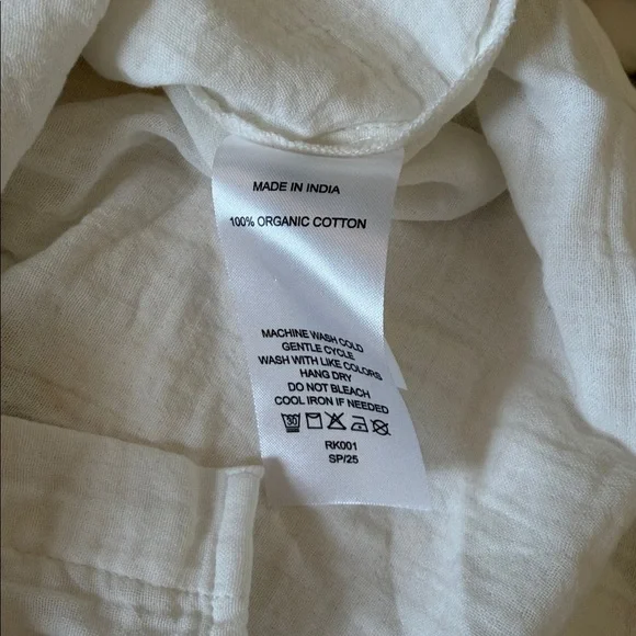 NWT Quince White Cotton Gauze Long Sleeve Shirt Sz XS - Picture 7 of 7